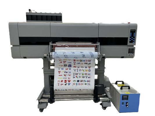 Impressora UV de 24 polegadas de rolo a rolo de 60 cm de largura com cabeças 3EPS I3200 e laminador tudo em um