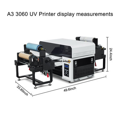 Impressora DTF UV de tamanho A3 com cabeça de impressão X600 e LED UV Flatbed