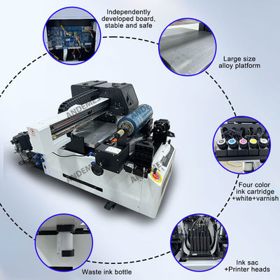 Impressora de tinta UV CMYKWV de resolução com cabeças de impressão Epson XP600 * 2 e software principal