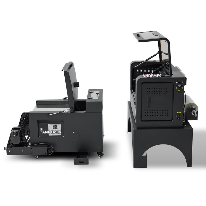Andemes A2 Impressora DTF de 42 cm com dupla cabeça XP600/I1600/I3200 e máquina de pulverizar máquina de prensagem térmica