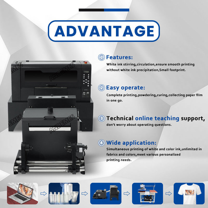 Máquina de impressão digital de camisetas A2 DTF Impressora dupla XP600 cabeça 42cm Dimensão de impressão